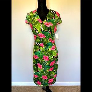 Alexia Admor tropical leopard print sheath dress